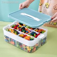 ☬ Building Blocks Storage Box Stackable Toys Organizer with Handle Grid Storage Case Sundries Container Cosmetic Box