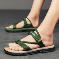 Flip-Flops Mens Casual รองเท้ารองเท้าแตะกีฬาแนวโน้ม Elastic Toe แหวนรองเท้าแตะเชือกชายหาด Zapatos Hombre รองเท้าแตะ