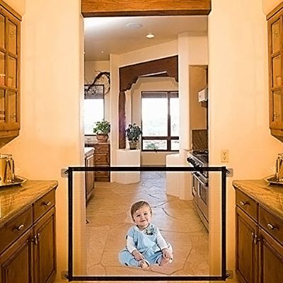 Gate Portable Folding Mesh Fencing Gate Protection Indoor and Outdoor Safe Guard for Kids and Pets