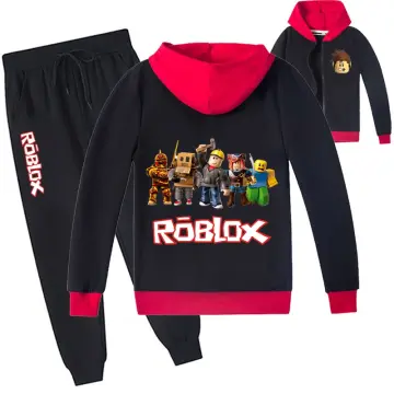 Two-piece Roblox Boys and Girls Short-sleeved T-shirt + Hat Game