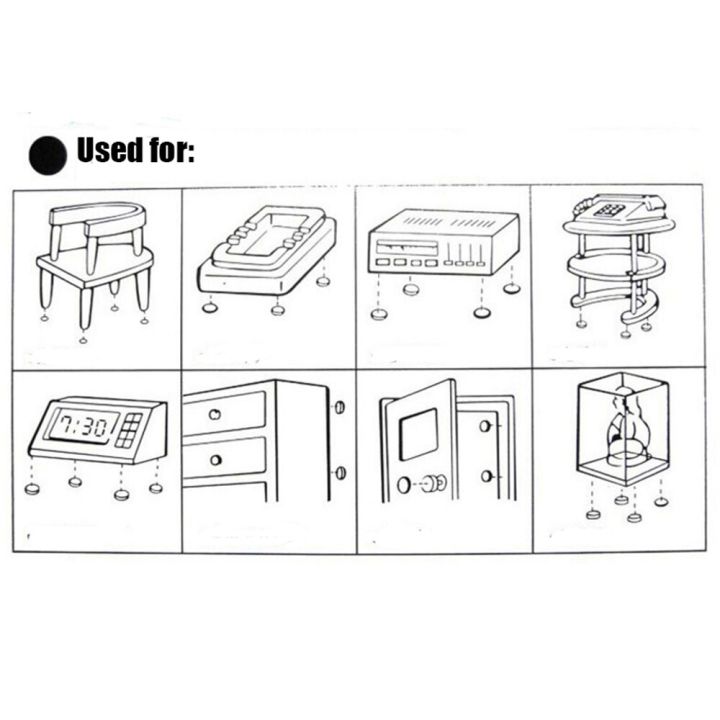 uesful-สนับขาสำหรับเฟอร์นิเจอร์เก้าอี้โต๊ะยางสีดำ20ชิ้น18x15x5mm-ป้องกันกระเบื้องปูพื้น