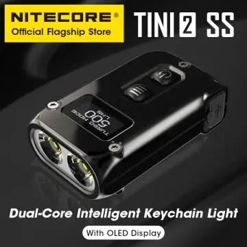 NITECORE TINI2 Ti Intelligent Keychain Light EDC Mini Dual-Core Flashlight  USB-C Rechargeable 500 Lumen Titanium, Li-ion Battery