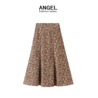 [COD] Fishtail Skirt Mid-length Waist Corduroy Floral and New A-line Female 0812