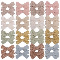 2Pcs/Set Cotton Bows Clips for Cute Girls Candy Color Bowknot Hair Clips Hairpin Barrettes Headwear Kids Baby Hair Accessories