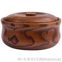 Salad Bowl Japanese Solid Wood Bowl with Lid Wooden Bowl Salad Fruit Bowl Salad Bowl Fruit Serving Bowl Food Container With Lid