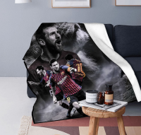 （xzx  31th）  (all in stock xzx180305)Lionel Messi Fleece Throw Blanket, Football World Cup Stars Flannel Blankets 3D Printing Plush Blanket Seasons Super Soft Cozy for Bedroom Sleeping Camping 02