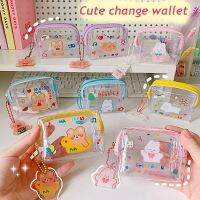 Mini Pouch Storage Bag Lovely Cartoon Jelly Wallet Cosmetic Bag Coin Purse Zipper PVC Transparent