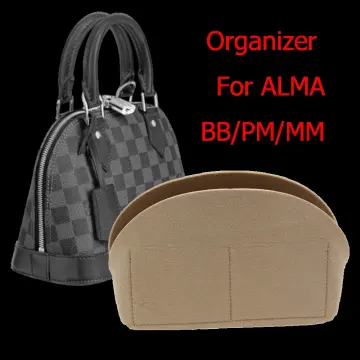 Felt Bag Organizer Insert Toiletry Bags Makeup Handbag Fits For LV Alma BB PM  Insert Bag in Bag Travel Purse Portable Cosmetic Base Shaper