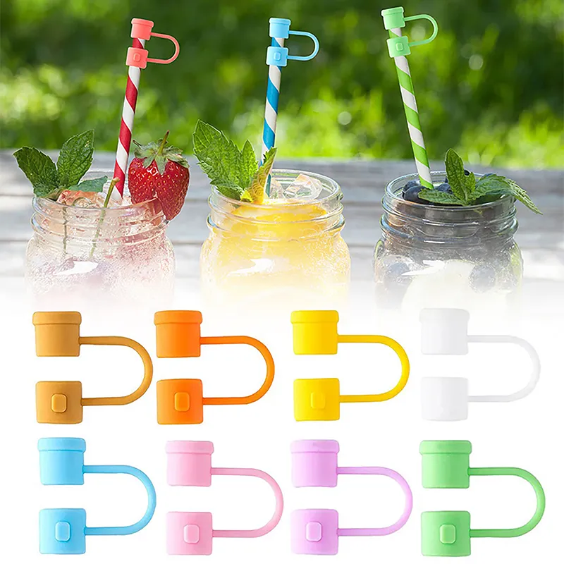 4PCS Straw Cover Cap Straw Tips Cover Cartoon Silicone Drinking Straw Caps  Reusable Straw Tips Straw Covers for Straws Cups Decoration 