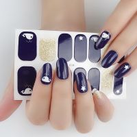 ﺴ✗ Waterproof 3D DIY Nail Polish Sticker Scallion Powder Bronzing Nail Film Waterproof Nail Patch Eco-friendly Nail Decals Sticker