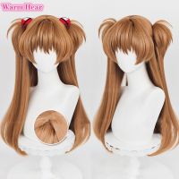 High Quality 68Cm Long Asuka Langley Soryu Cosplay Anime EVA Long Two Color Styling Heat Resistant Hair Party Wig + A Wig Cap