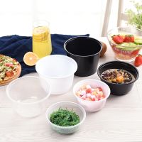 [COD] Round 0ML disposable lunch box plastic thickened packing takeaway fast food bento soup bowl without