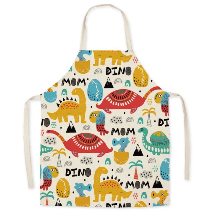 cartoon-dinosaur-cute-apron-for-children-kitchen-cooking-linen-soft-fabric-adults-children-bib-apron-cooking-accessories-aprons-aprons
