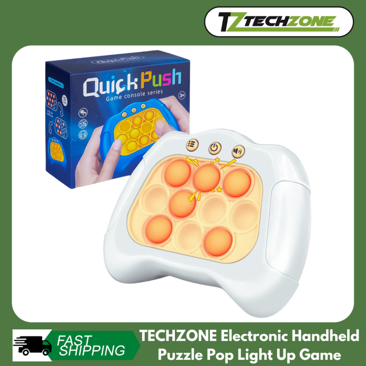 Interactive Push Pop Electronic Game: Handheld Console with Lights