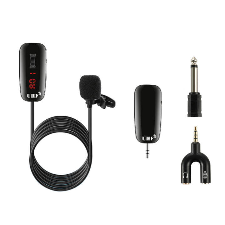 UHF Lavalier Lapel Wireless Microphone Recording Live Streaming
