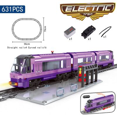 DIY MOC City Series Train Metro Tracks Building Blocks Railroad Conveyance Kids Model Bricks Toys Brinquedos for Children Gifts