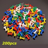 ♝♕✘ 200pcs Plastic Push Pins Offic Binding Cork Board Safety Colored Big Head Needle Pins Wall Tacks