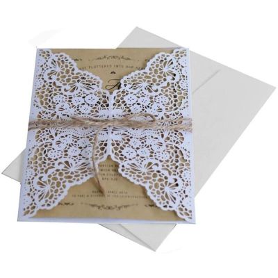 10 Lace Invitation Cards Laser Cut Wedding Invitation Cards Lace Greeting Cards Birthday Bridal Shower Wedding Party Decorations