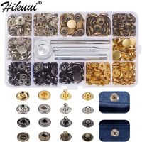 633 Snap Fasteners Box Set With Installation Tools Metal Snaps Press Button Studs Kit For Leather Craft Clothes Garment Bags