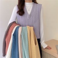 s autumn and winter knit sleeveless v-neck knit vest