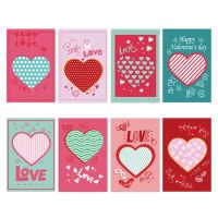 8pcs Romantic Love Heart Greeting Cards Valentines Day Gift Wishing Card Envelope for Wedding Birthday Mothers Day Greeting Cards