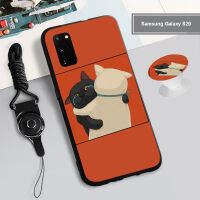 ?เคสซิลิโคนป้องกันเต็มรูปแบบใหม่ Samsung Galaxy S20/S20พลัส/S20อัลตร้า/A12/A52นิ่มลายการ์ตูนเคสโทรศัพท์มือถือที่มีห่วงยึดรูปแบบเดียวกันและเชือก