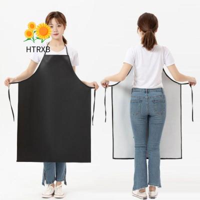 HTRXB PVC เนื้อหนาผ้ากันเปื้อนผ้ากันเปื้อนพ่อครัวปรุงอาหารสำหรับงานครัวป้องกันการเปรอะเปื้อนปรับได้