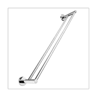 Chrome Plating Bathroom Kitchen Towel Holder Dual Towel Rack Rod Rustproof Wall Mount Brushed