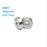 ▬❆♘ 100pcs/lot 608ZZ 608Z 608 Z ZZ bearing 8x22x7mm Deep Groove Ball bearing Miniature mini 8x22x7mm for 3D printer parts