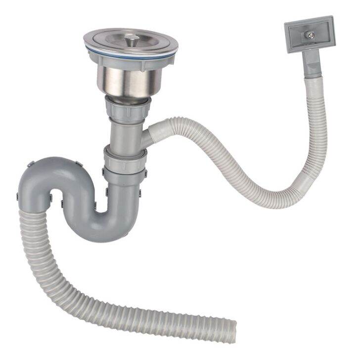 Stainless steel kitchen sink drain pipe single and double tank pool ...