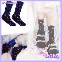 SYBOOKS Shiny Soft Stars Pattern Stocking Winter Warm Velvet Socks Elastic