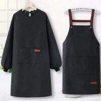 Adult apron long-sleeved corset household kitchen cooking female uniform smocks fashion printing