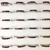 5rings AKAC natural red garnet adjustable white copper ring send randomly