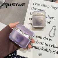 Musyue Earphone Case Gradient Cartoon Airpods Case Cover Soft Transparent Glossy Anti-dust Compatible AirPods 3  AirPods 1 AirPods 2 Airpods Pro Protect  Cover