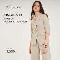 แจ็คเก็ตสูท สีเบจ รูปทรงสุภาพ รุ่น Single Suite Beige-Shape up Double Button สูทเข้ารูปแขนยาวสี่ส่วน Guy Laroche (GAFABE)