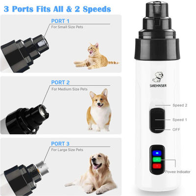 [คลังสินค้าพร้อม] ZIR MAll Original Electric Dog Nail Clippers For Dog Nail Grinders Rechargeable USB Charging Pet Quiet Cat Paws Nail Grooming Trimmer Tools