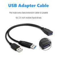 สายต่อ USB USB 3.0 Female To Dual Type A Male Extra Power Data Y Extension Cable