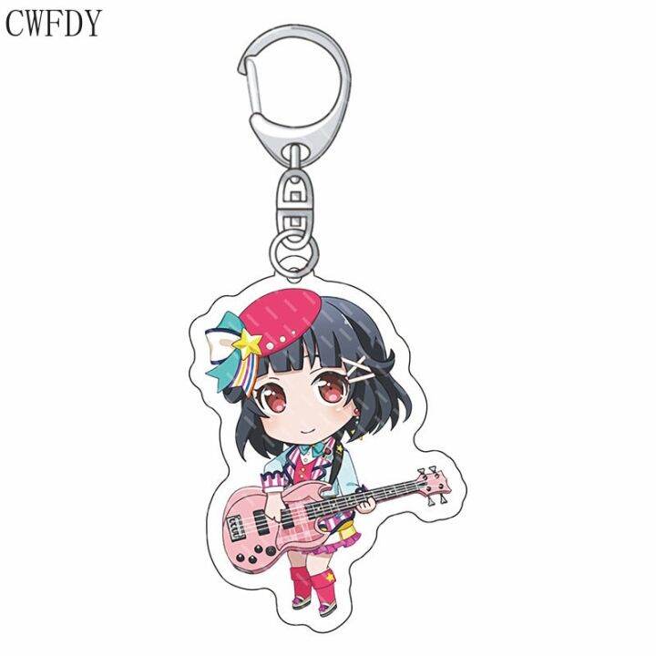 anime-bang-dream-acrylic-keychain-cartoon-figure-toyama-kasumi-hanazono-tae-ushigome-rimi-pendant-keyring-jewelry-for-girls-gift-key-chains