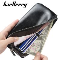 （Layor wallet） คลาสสิกผู้ชายกระเป๋าสตางค์ยาวสไตล์ผู้ถือบัตรกระเป๋าชายซิปที่มีคุณภาพความจุขนาดใหญ่หนังขนาดใหญ่ซิปธุรกิจกระเป๋าสตางค์สำหรับโทรศัพท์