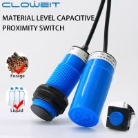 Cloweit 1-25มม. M30M34 Capacitive Proximity Sensor Switches พลาสติก3-Wire Non-Metal Level Detection ปรับระยะทาง