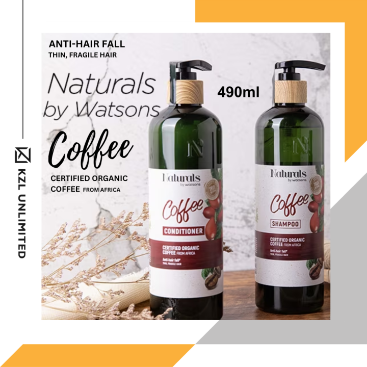 Kzlu Naturals By Watsons Certified Organic Coffee From Africa Shampoo Or Conditioner 490ml 1386