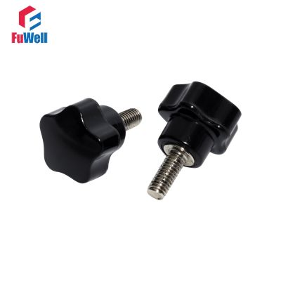 2 Buah M6 Thread Star Shape Clamp Handle Bolt Bakelite Hand Knob Firming Screw Star Knob Black Thumb Nut