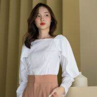 (Highly Recommended) Mist of rain - Taylor Linen Blouse - White