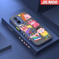 เคส JIUMOO สำหรับ Xiaomi MI POCO F3 Redmi K40 K40 Pro ลายการ์ตูนซนเครยอนชินจังบางขอบสี่เหลี่ยมด้านข้างดีไซน์ใหม่กันกระแทกมีน้ำค้างแข็งโปร่งใสแข็งเคสมือถือปลอกซิลิโคนคลุมทั้งหมดกล้องป้องกันนุ่ม