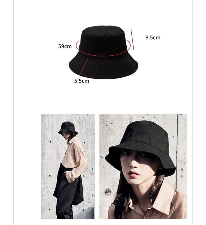chic-style-หมวกบักเก็ต-สีดำ-บาง-นุ่ม-ระบายอากาศ-หมวกผ้า-กันแดด-uv