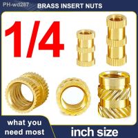 20/30PCS 1/4 Brass Heat Threaded Insert Nut Inch Size Knurled Hot Melt Molding Injection Embedded Insertion Nut of 3D Printer