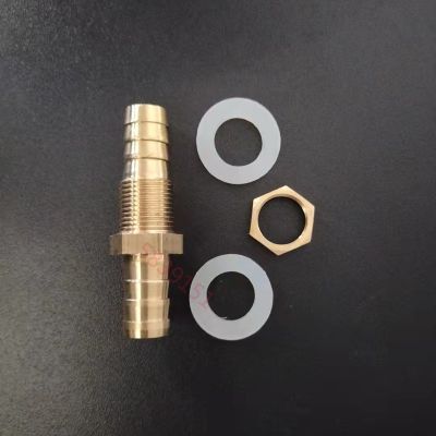【CW】 ID Pipe 6 8 10 12 14 16mm Hose Barb Bulkhead Brass Barbed Tube Fitting Coupler Connector Adapter For Fuel Gas Water Copper