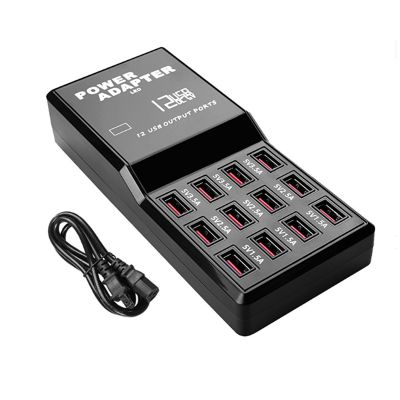 60W 10-Ports USB Charging Station for Multiple Devices Smart Phone Tablets,