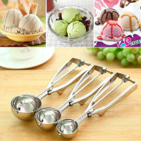 Stainless steel spoon kitchen ice cream mashed potatoes watermelon jelly yogurt cookies spring handle scoop kitchen accessories