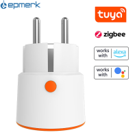 [electronicshop]Tuya ZigBee 16A อัจฉริยะ EU-Plug Real-Time แรงดันไฟฟ้าวัดแสงนับถอยหลังปลั๊กอัจฉริยะ Home Scene Linkage โทรศัพท์มือถือ APP รีโมทควบคุมใช้งานร่วมกับ Alexa G-Oogle Home Voice Control